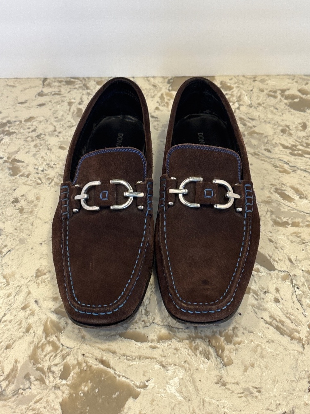 Donald J Pliner Dacio Bit Expresso Brown Suede Loafers Size 11